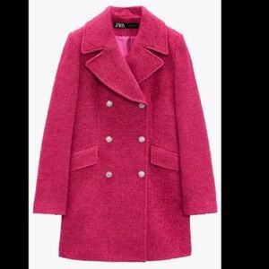 Zara Pink Textured Coat